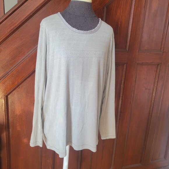 Eddie Bauer Womens XXL Gray Long Sleeve Lightweight Knit Top - Picture 1 of 4